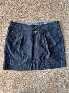 GAP 1969 Dark Blue Denim Skirt with Brass Buttons | size 28/6